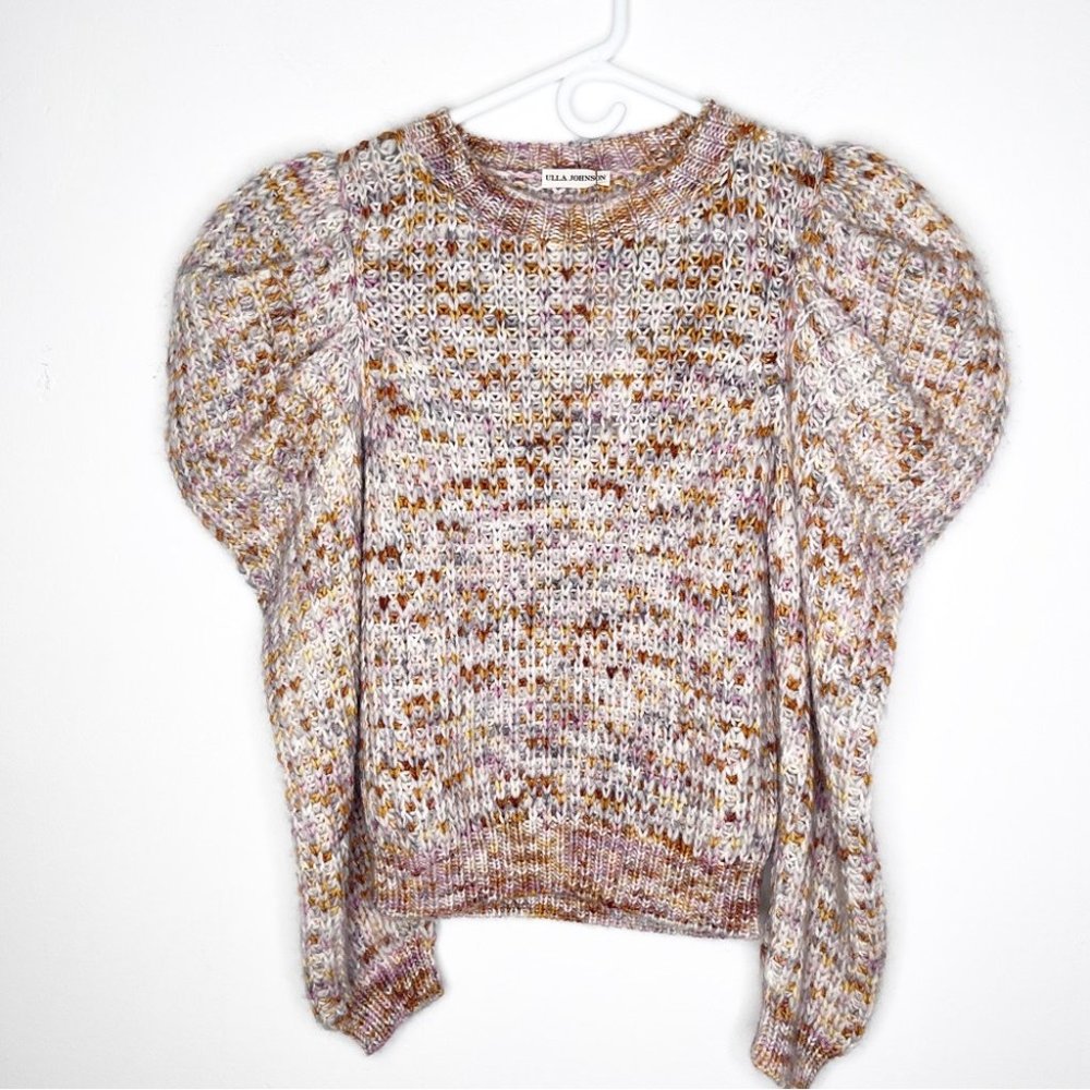 Ulla Johnson Rosina Puff Sleeve Pullover Sweater in Fawn size M/L - Picture 3 of 8